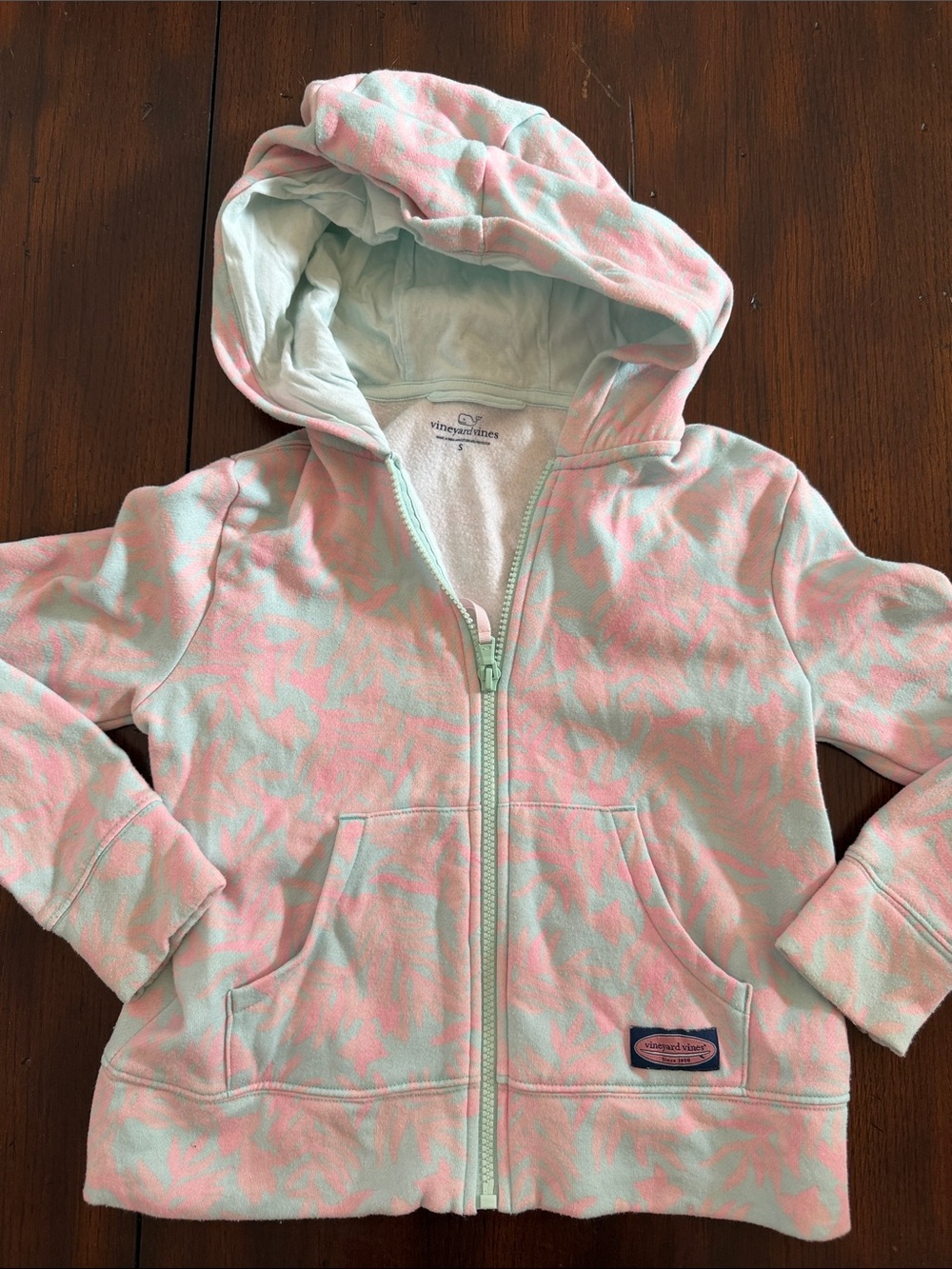 Girls Vineyard Vines Pink & Mint/seafoam Girls' Zip Hoodie
